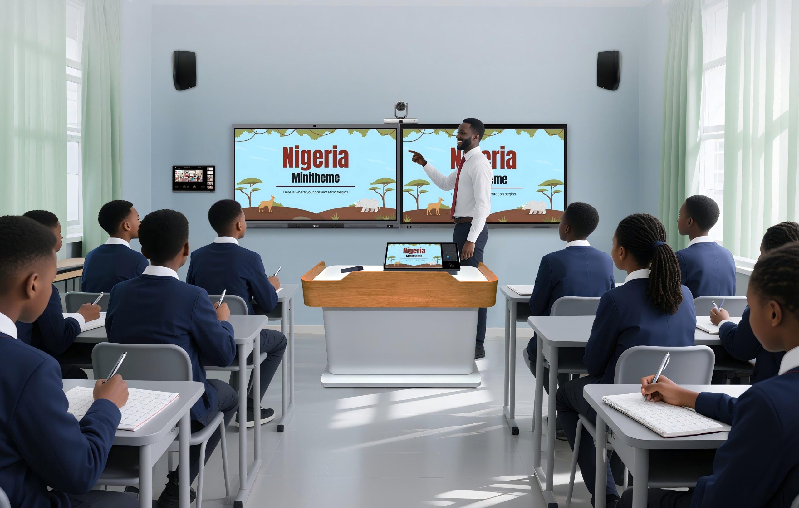 Returnstar Technology Brings Integrated Smart Campus Solutions to GITEX Nigeria 2025, Expanding Commitment to Africa’s Digital Education Future - 绘制非洲教室课堂1(1)
