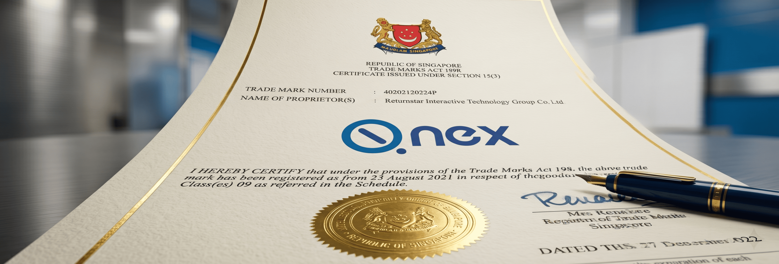Official Statement on QNEX Trademark Protection in Singapore - Official Statement on QNEX Trademark Protection in Singapore (1)
